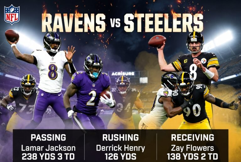 baltimore ravens vs pittsburgh steelers match player stats