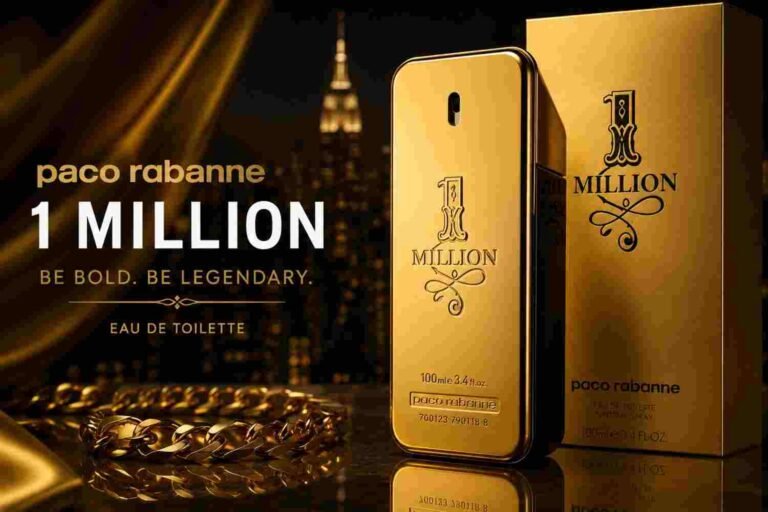 Paco Rabanne 1 Million gold perfume bottle and box